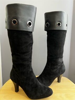 Women  “Sofft” Black Suede and Leather Boots are Like New